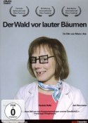 Cover: Indigo Eva Löbau mit einer angemalten Brille zu sehen. Darüber Schriftzug "Der Wald vor lauter Bäumen"