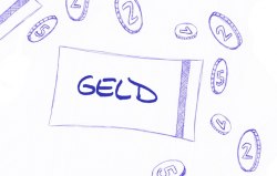 Grafik: Ronny Pietsch Geldregen, in Geldschein steht "Geld"