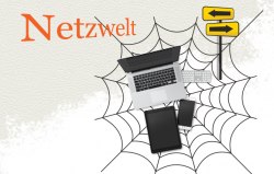 Grafik: Anja Nier Ein Spinnennetz mit Smartphone, Notebook und Tablet