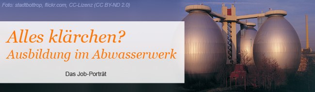 Foto: stadtbottrop, flickr.com, CC-Lizenz (CC BY-ND 2.0) Man sieht zwei Faultürme eines Klärwerks.