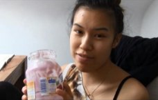 Lien mit einem Yoghurtschraubglas